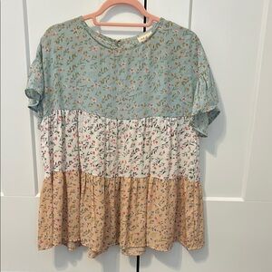 1.4.3. Story by Line Up Green Tiered Blouse